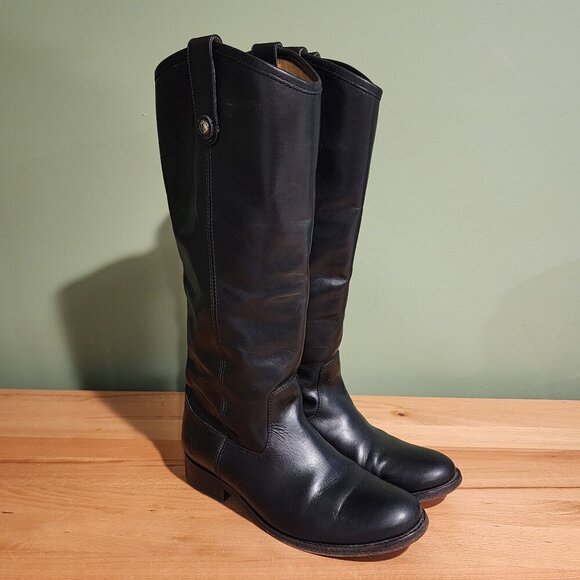 Frye Women's Melissa Button Riding Boots Equestrian Leather Boots Black sz 6 - Picture 6 of 14